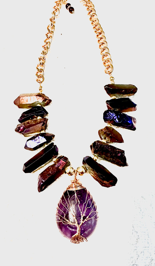 Purple and Gold Necklace