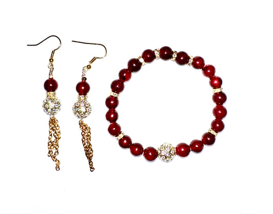 Red and Silver Bracelet Set