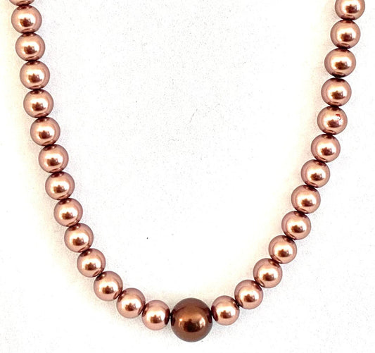 Pearls 2 - 18 in brown pearl necklace