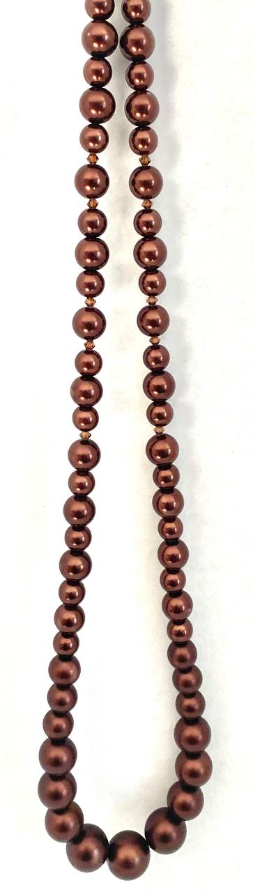 Pearls 3- long brown pearl necklace